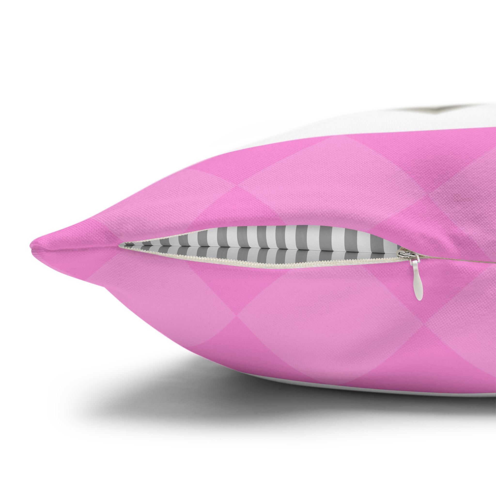 Pink Heart Frame Pillowcase — Square Decorative Throw Pillow Cover