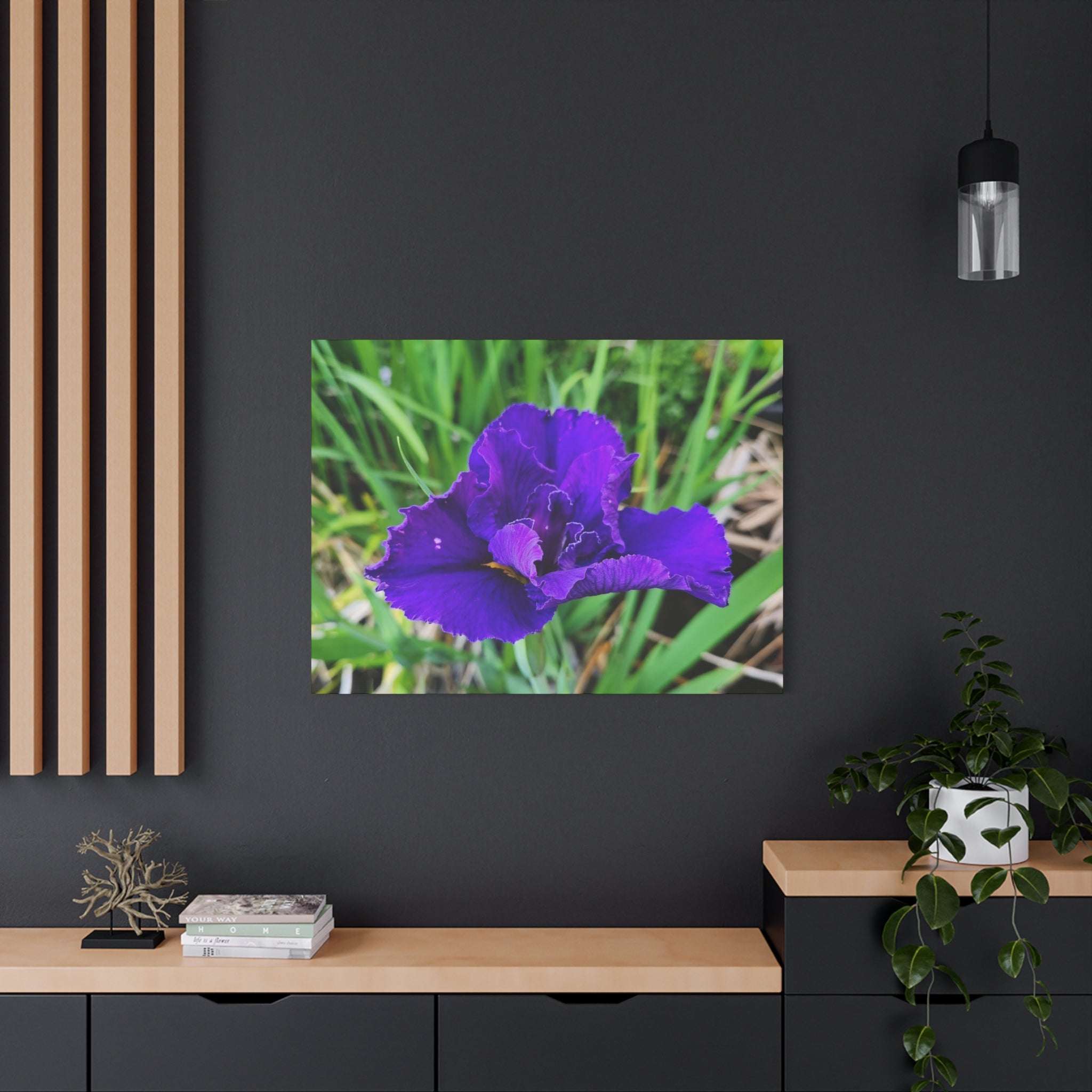 Purple Iris Floral Canvas Print