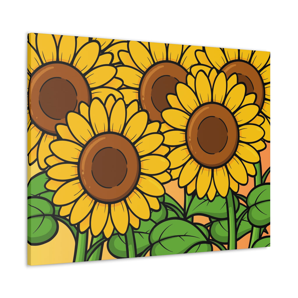 Sunflower Field Canvas Wall Art — Bright Floral Home Decor