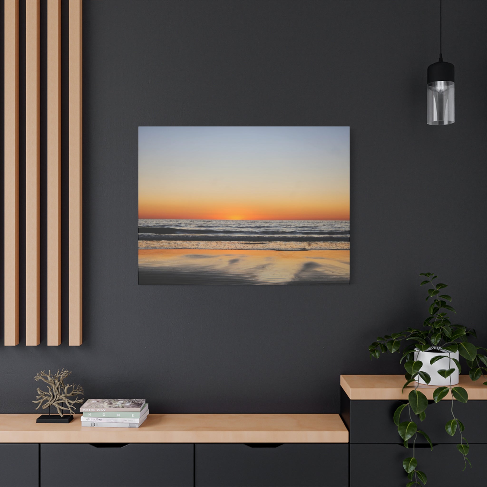 Ocean Sunset Canvas Print — Serene Beach Wall Art