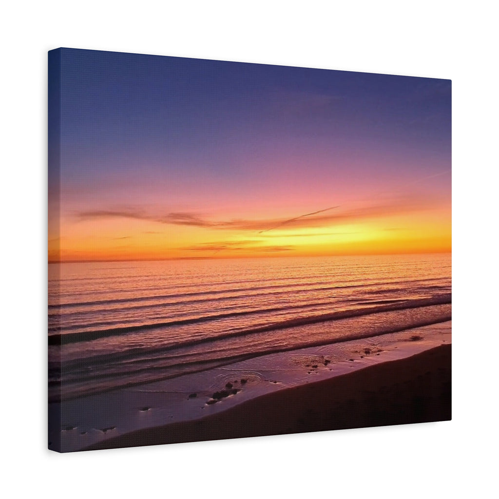 Sunset Beach Canvas Wall Art — Matte Stretched Ocean Print