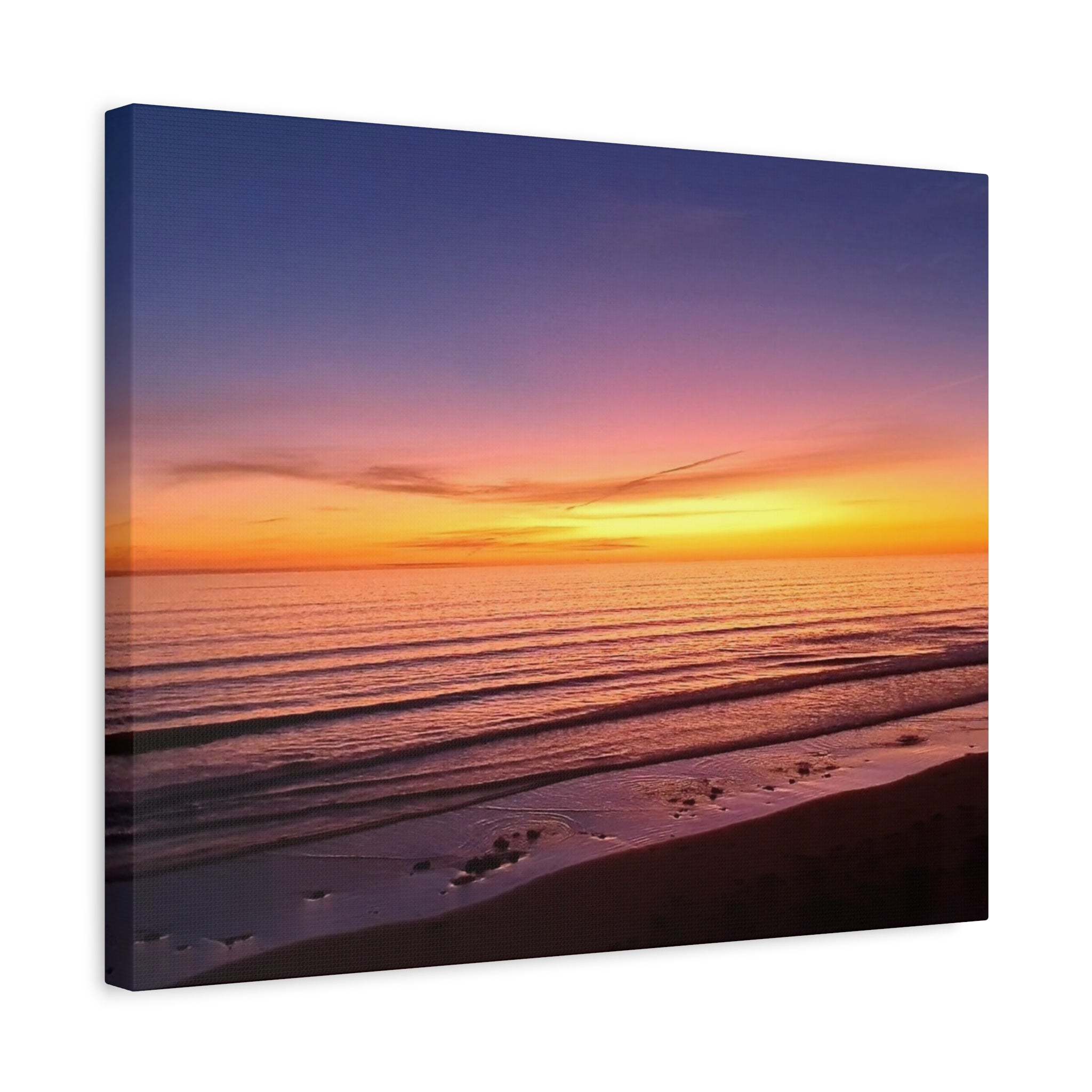 Sunset Beach Canvas Wall Art — Matte Stretched Ocean Print