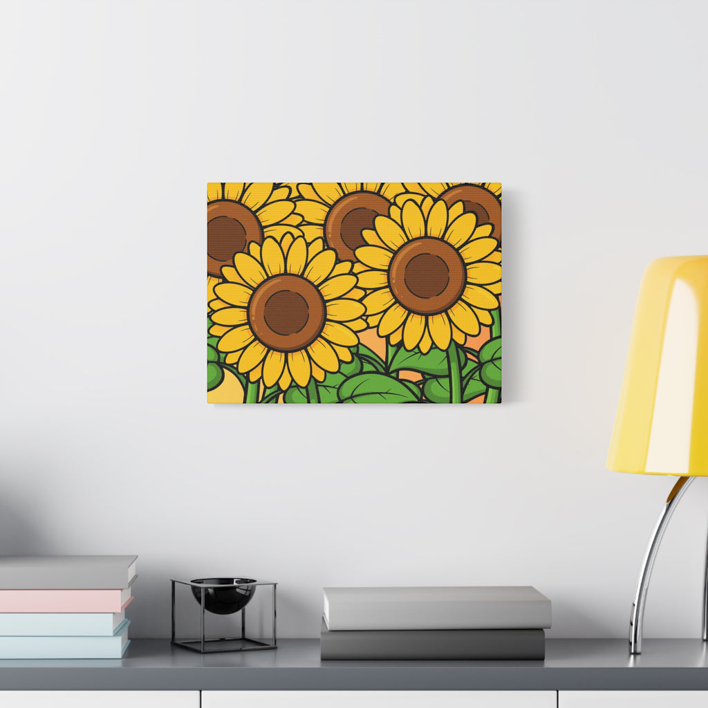 Sunflower Field Matte Canvas Wall Art — Bright Botanical Stretched Print