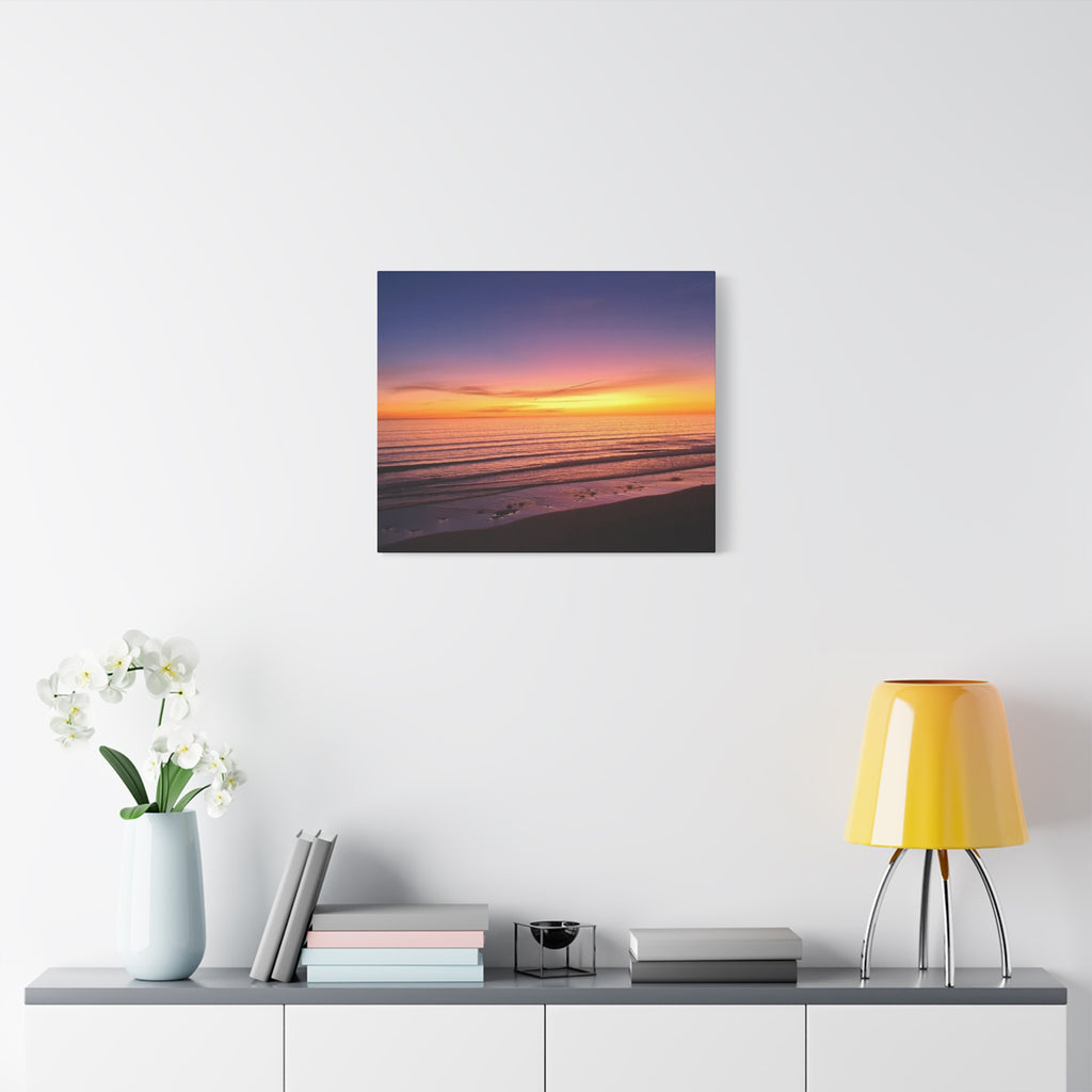 Sunset Beach Canvas Wall Art — Matte Stretched Ocean Print