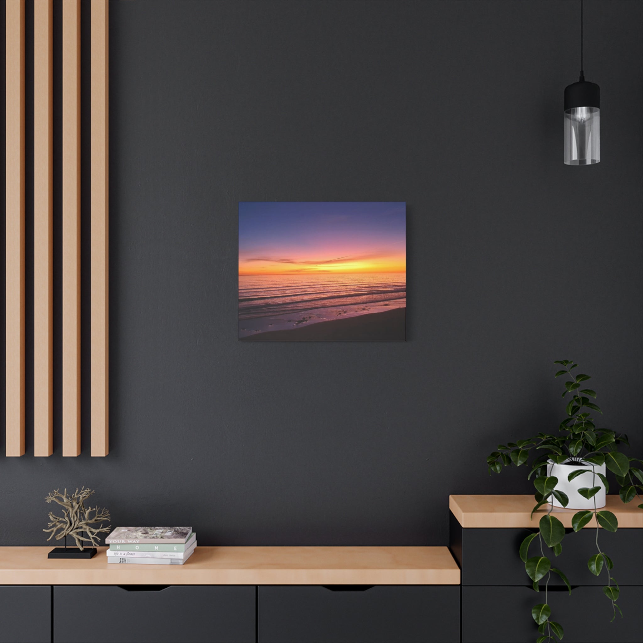 Sunset Beach Canvas Wall Art — Matte Stretched Ocean Print