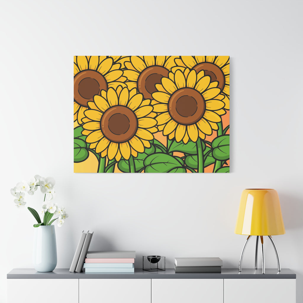 Sunflower Field Canvas Wall Art — Bright Floral Home Decor
