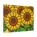 Sunflower Field Matte Canvas Wall Art — Bright Botanical Stretched Print