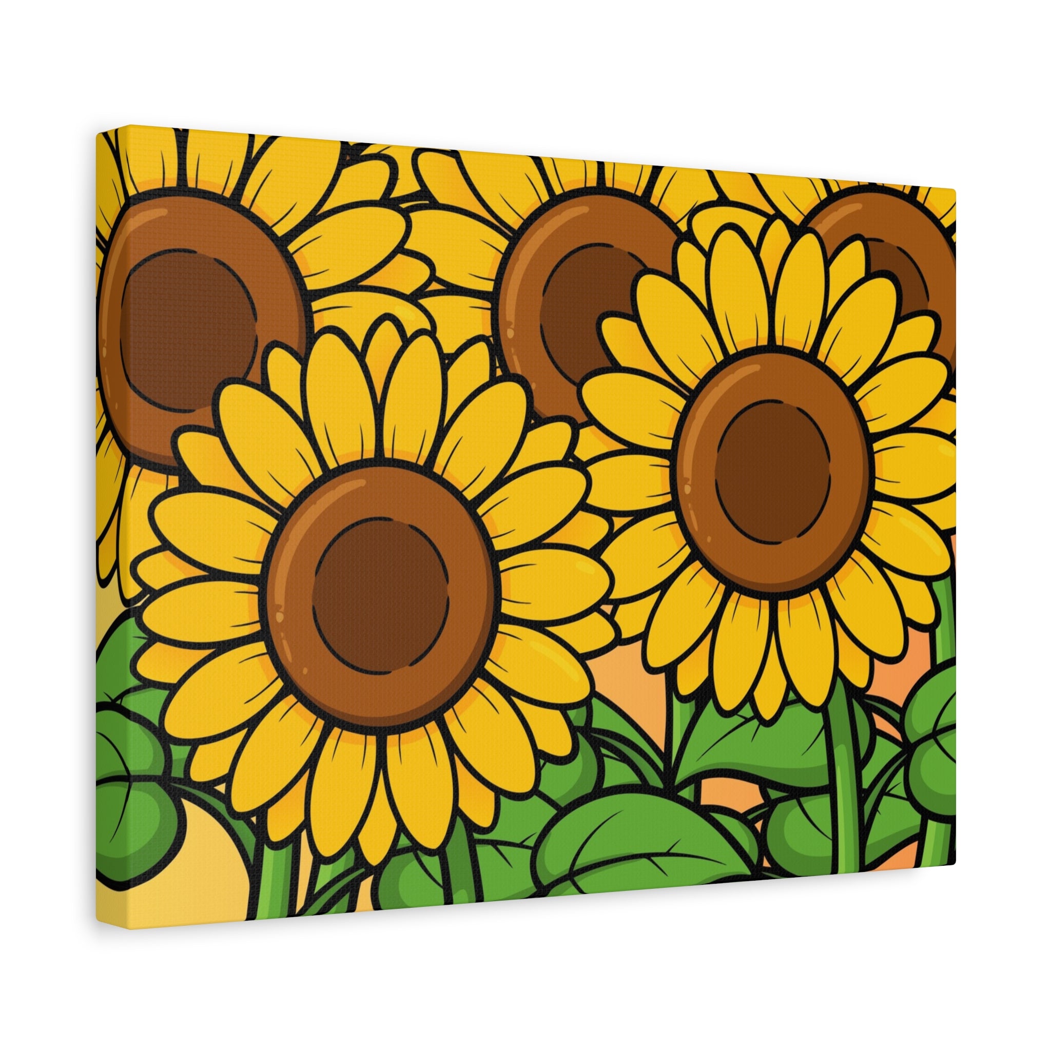 Sunflower Field Matte Canvas Wall Art — Bright Botanical Stretched Print