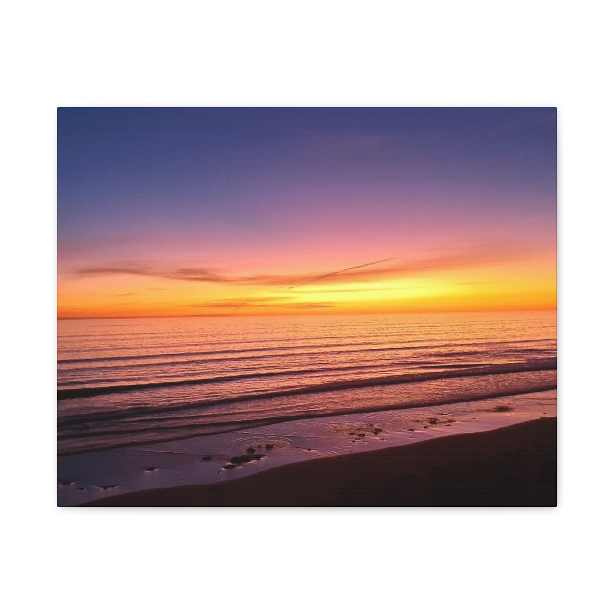 Sunset Beach Canvas Wall Art — Matte Stretched Ocean Print