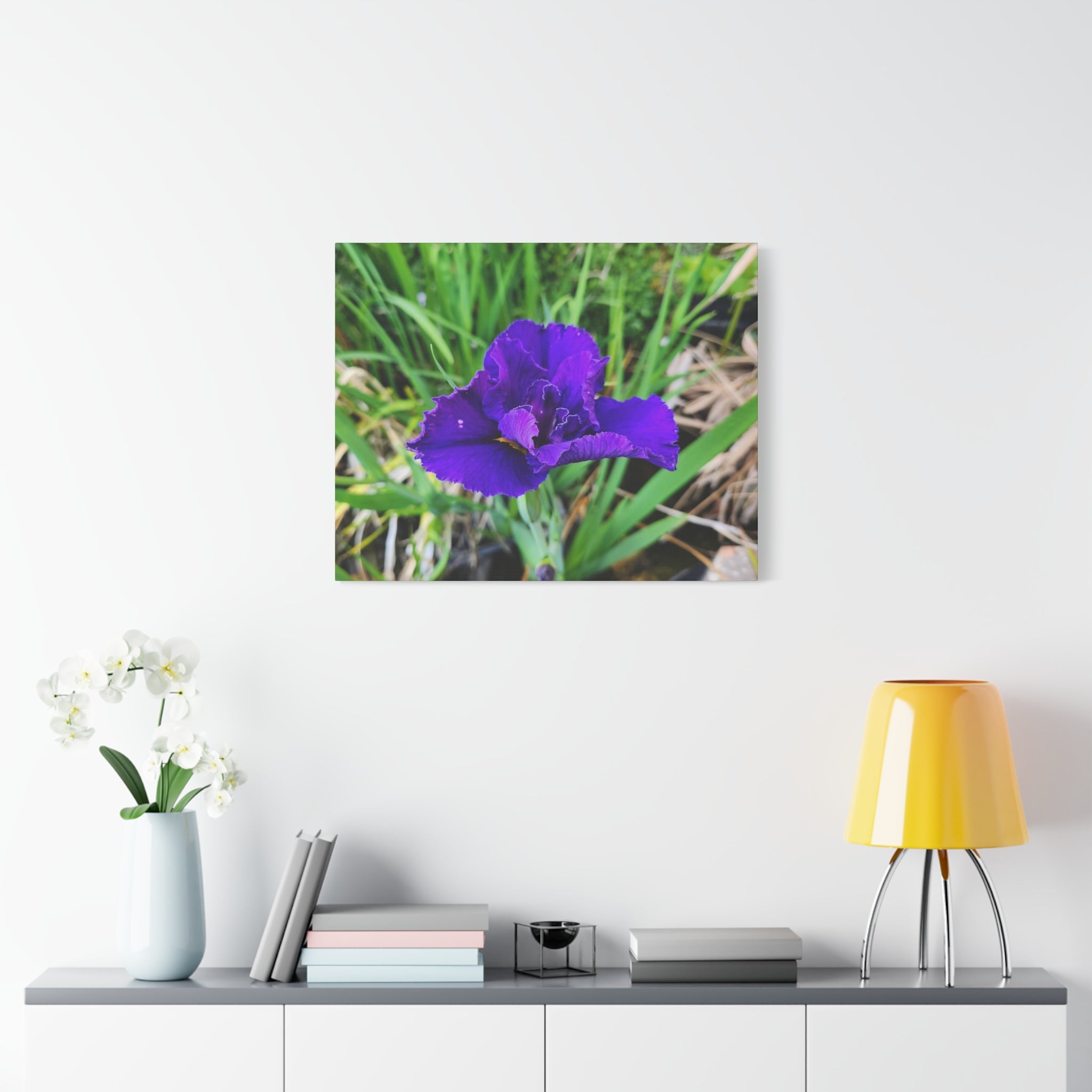 Purple Iris Floral Canvas Print — Matte Stretched Wall Art