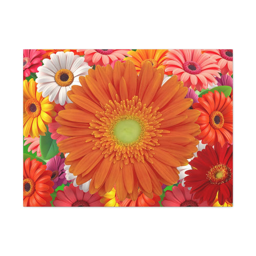 "Orange Gerbera" - Bright Gerbera Daisy Canvas Wall Art — Colorful Floral Botanical Print