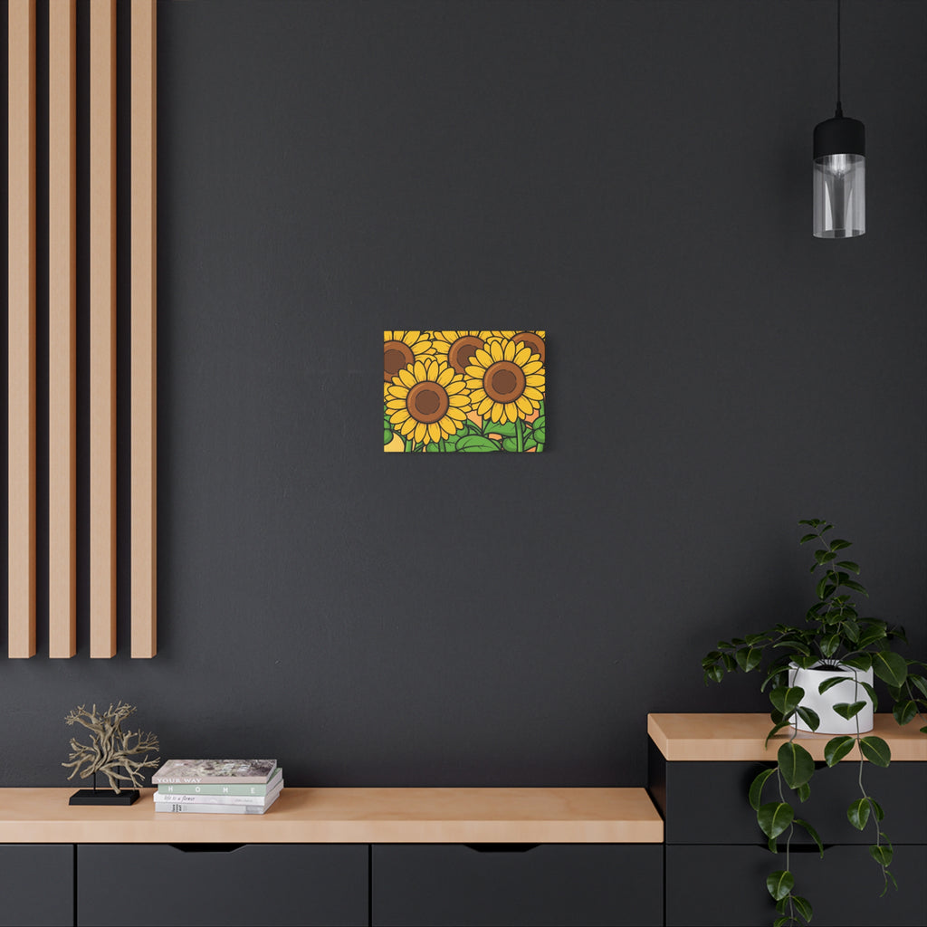 Sunflower Field Matte Canvas Wall Art — Bright Botanical Stretched Print