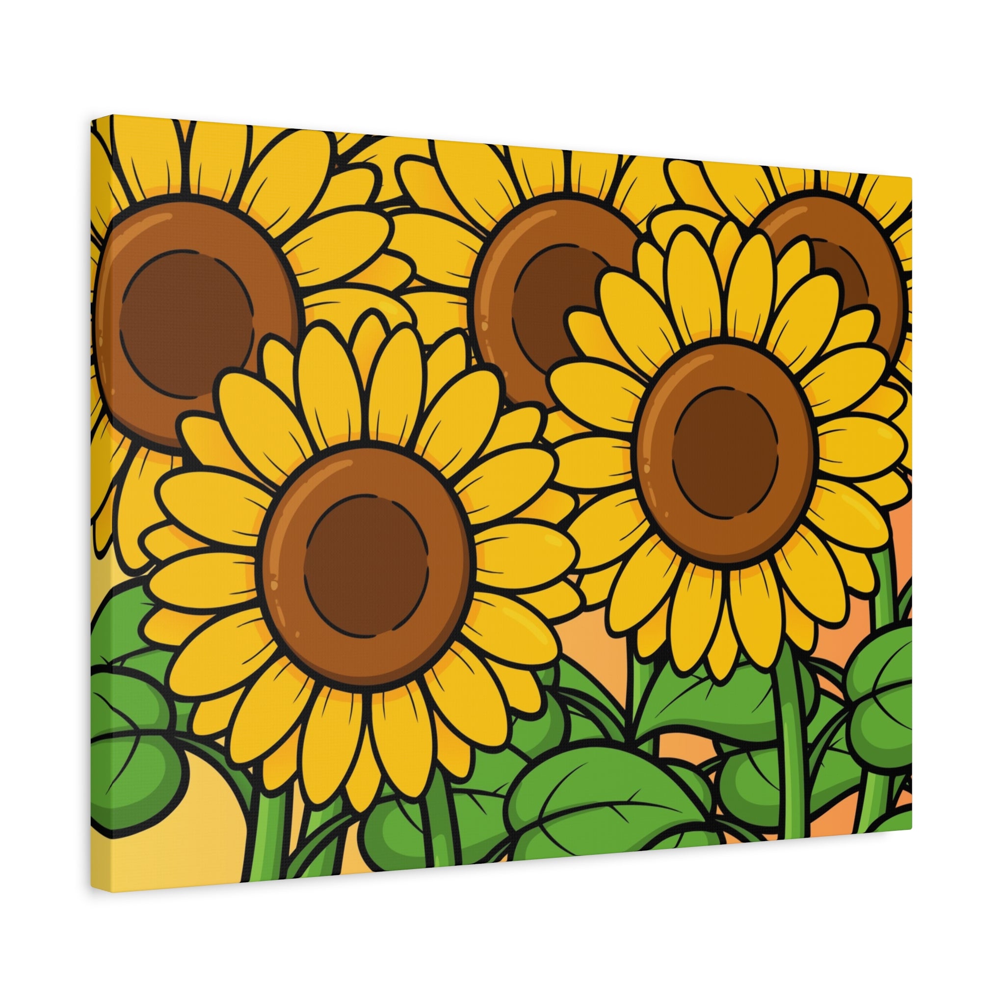 Sunflower Field Matte Canvas Wall Art — Bright Botanical Stretched Print