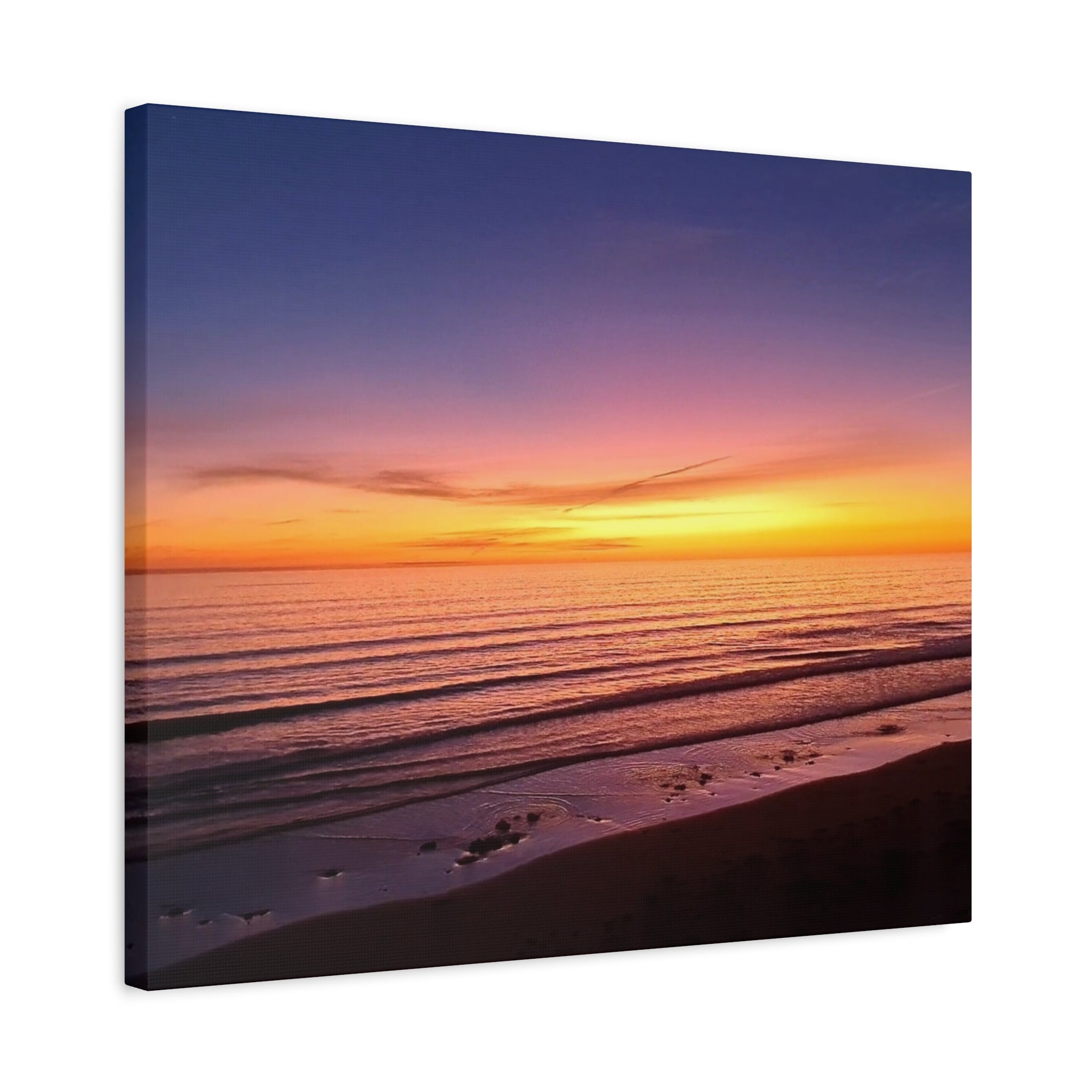 Sunset Beach Canvas Wall Art — Matte Stretched Ocean Print