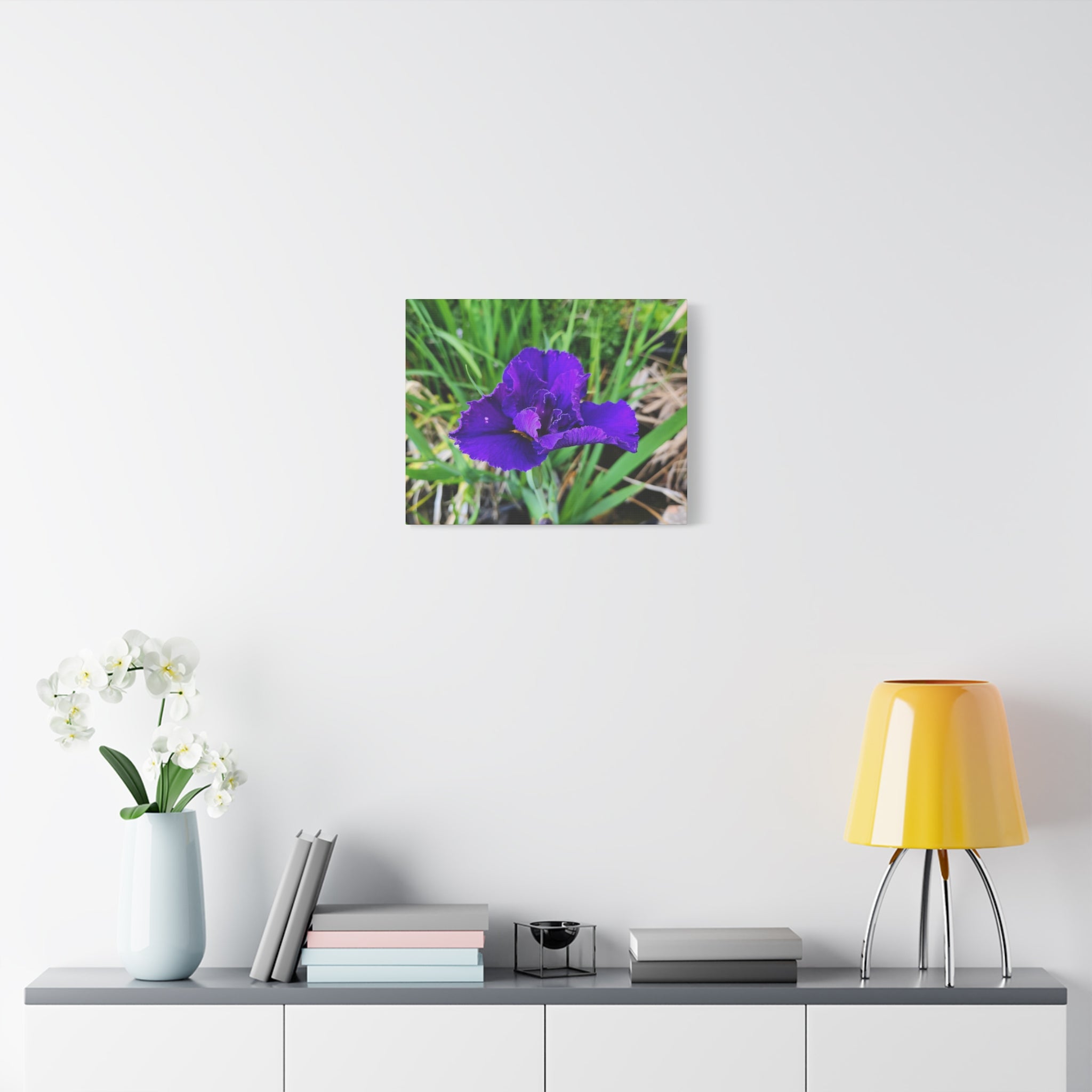 Purple Iris Floral Canvas Print — Matte Stretched Wall Art