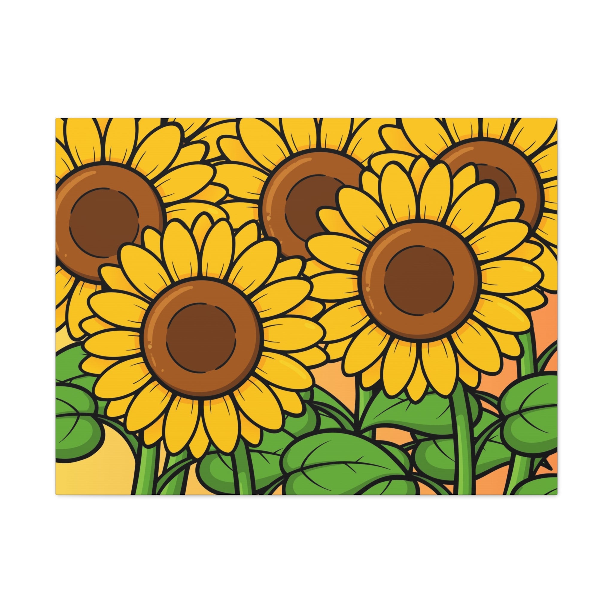 Sunflower Field Canvas Wall Art — Bright Floral Home Decor