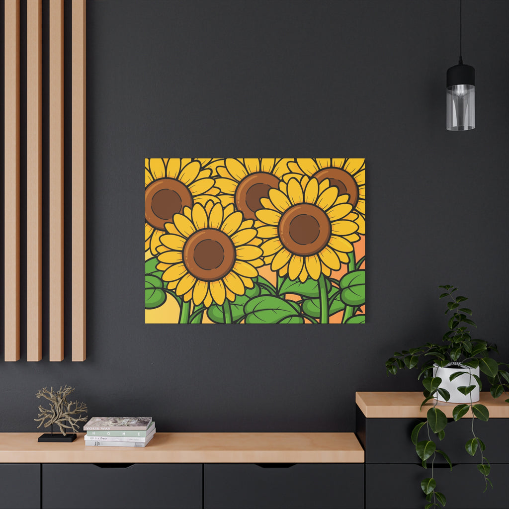Sunflower Field Canvas Wall Art — Bright Floral Home Decor
