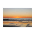 Relfective Ocean Sunset Beach Canvas Wall Art – Tranquil Ocean Sunset Landscape Print