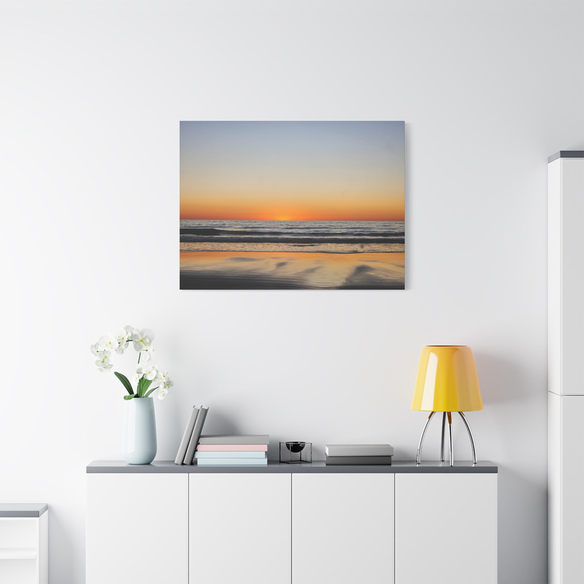 Ocean Sunset Canvas Print — Serene Beach Wall Art
