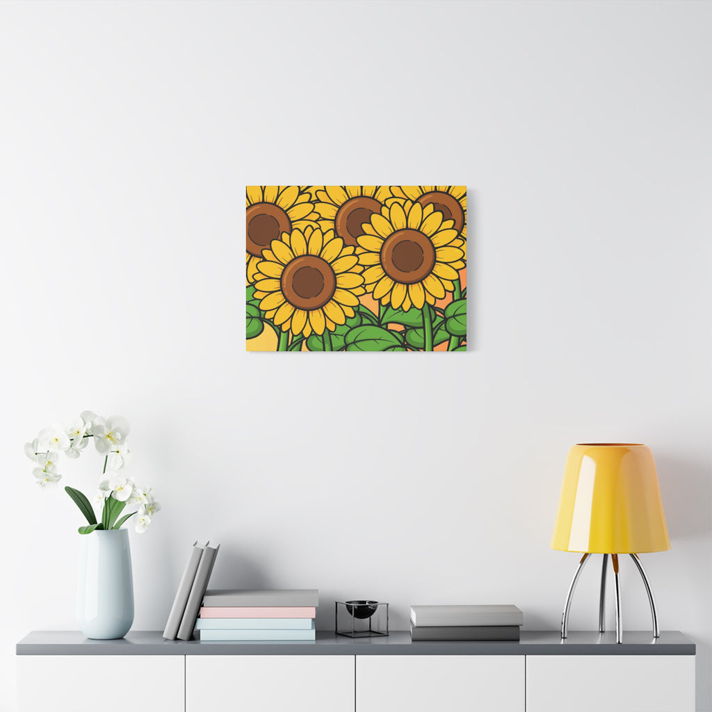 Sunflower Field Matte Canvas Wall Art — Bright Botanical Stretched Print