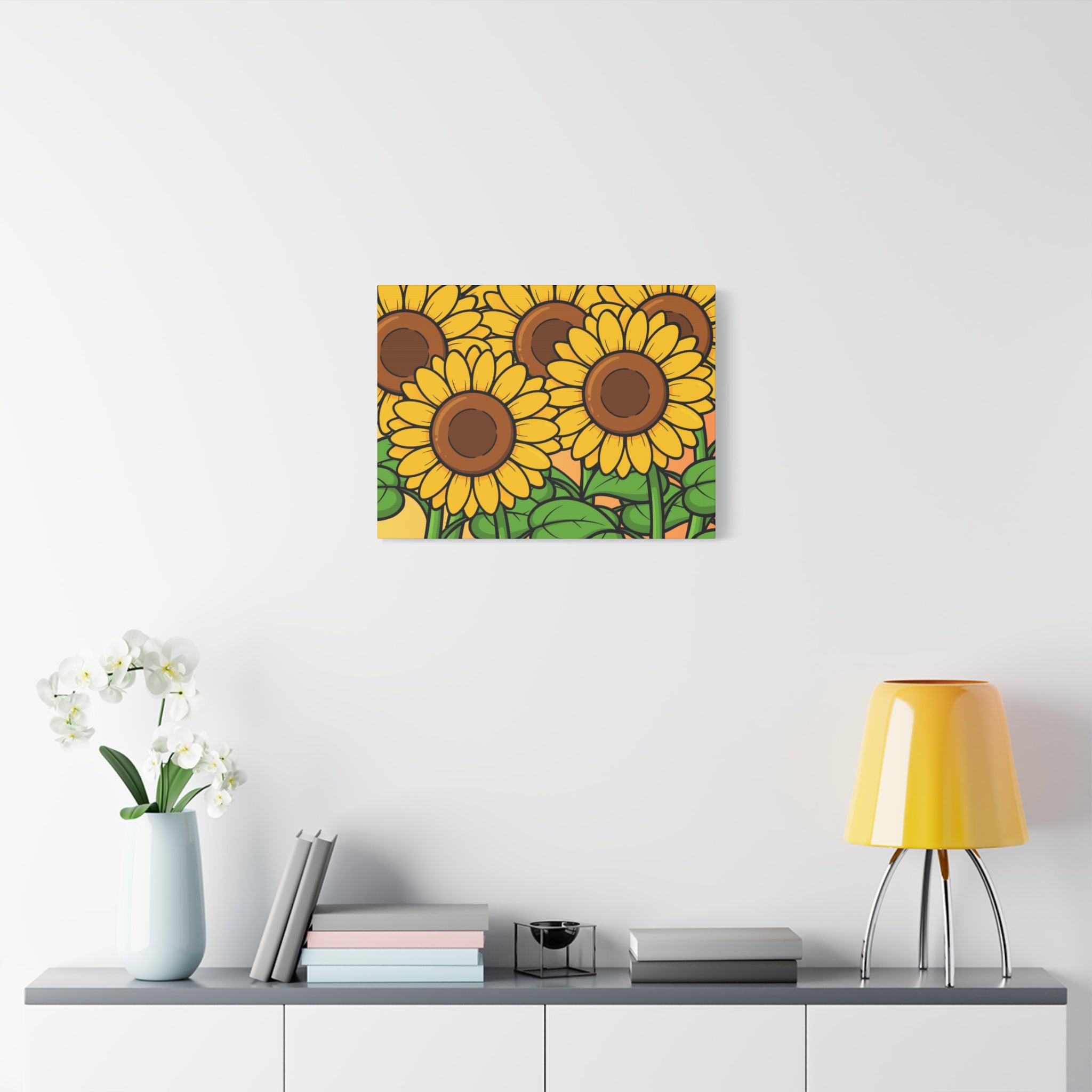 Sunflower Field Matte Canvas Wall Art — Bright Botanical Stretched Print